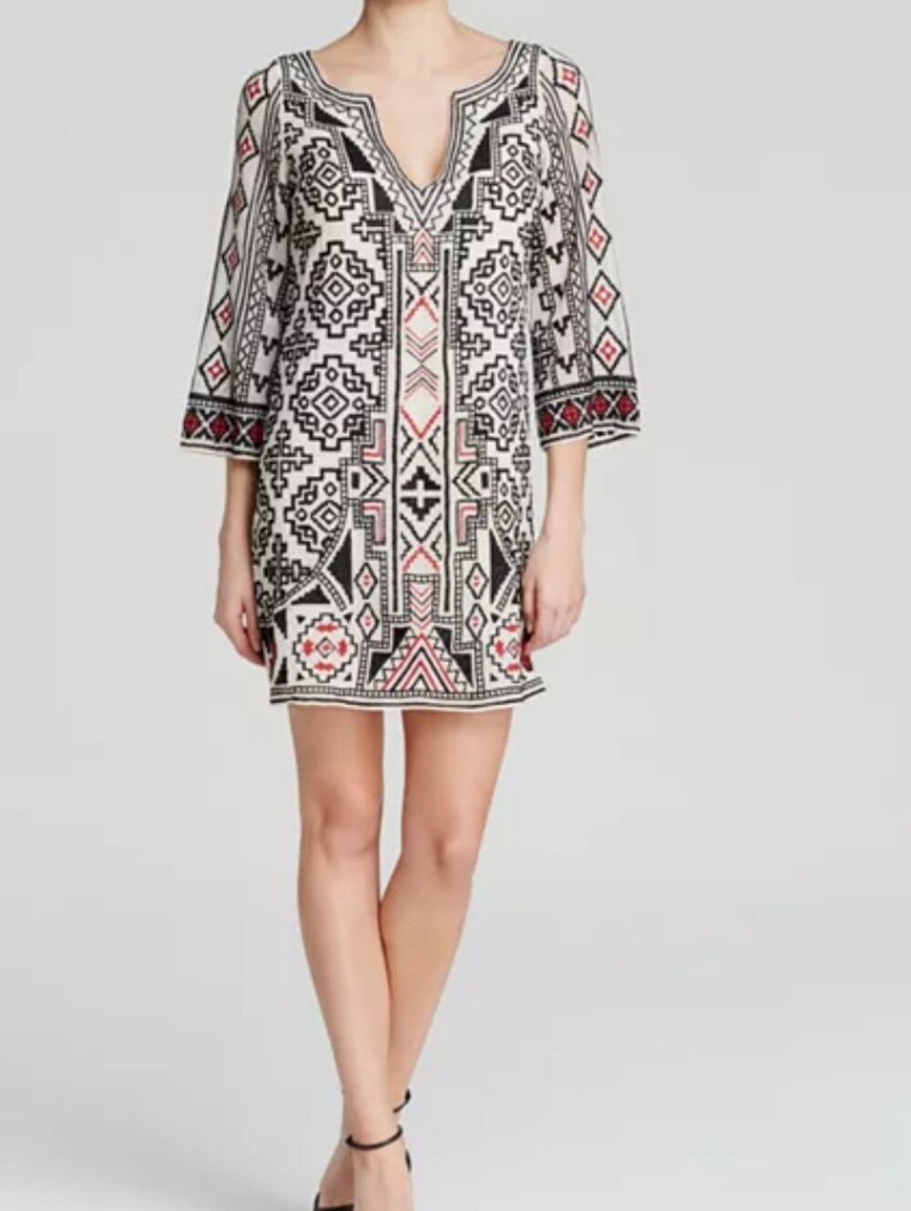 Alice And Olivia Lowell Embroidered Shift Dress